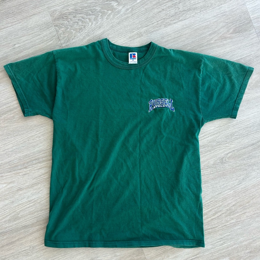 Russell Athletic Men’s M Green Vintage Embroidered Short Sleeve T-Shirt